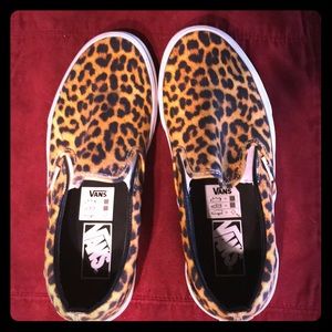 Vans Leopard Print Slip Ons